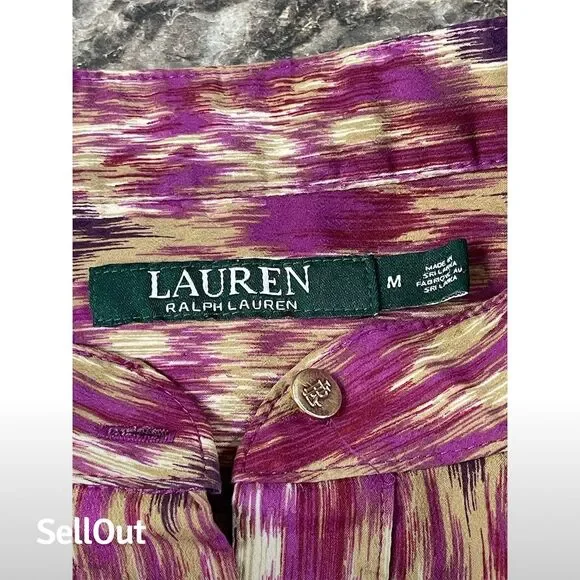 Lauren Ralph Lauren Women's Purple Aztec Tunic Dress Size M Long Sleeve - Picture 5 of 11